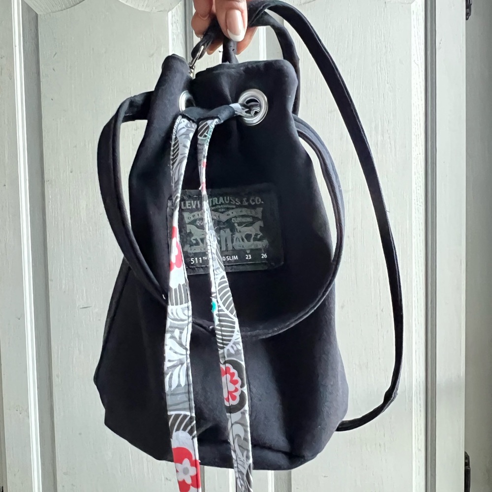 Original handmade Levi's Black Bucket Bag